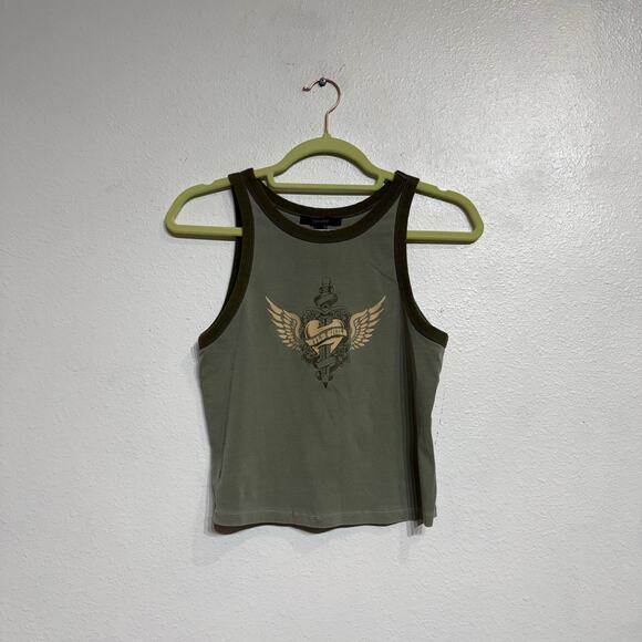 Forever 21 Green Wild Child Tank Top Sz M - Picture 2 of 11